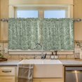 thumbnail image 2 of Yayeee Kitchen Curtains Set of 2 Light Filtering 57"x24" Over Sink Window Panels, Retro Green Abstract, 2 of 7