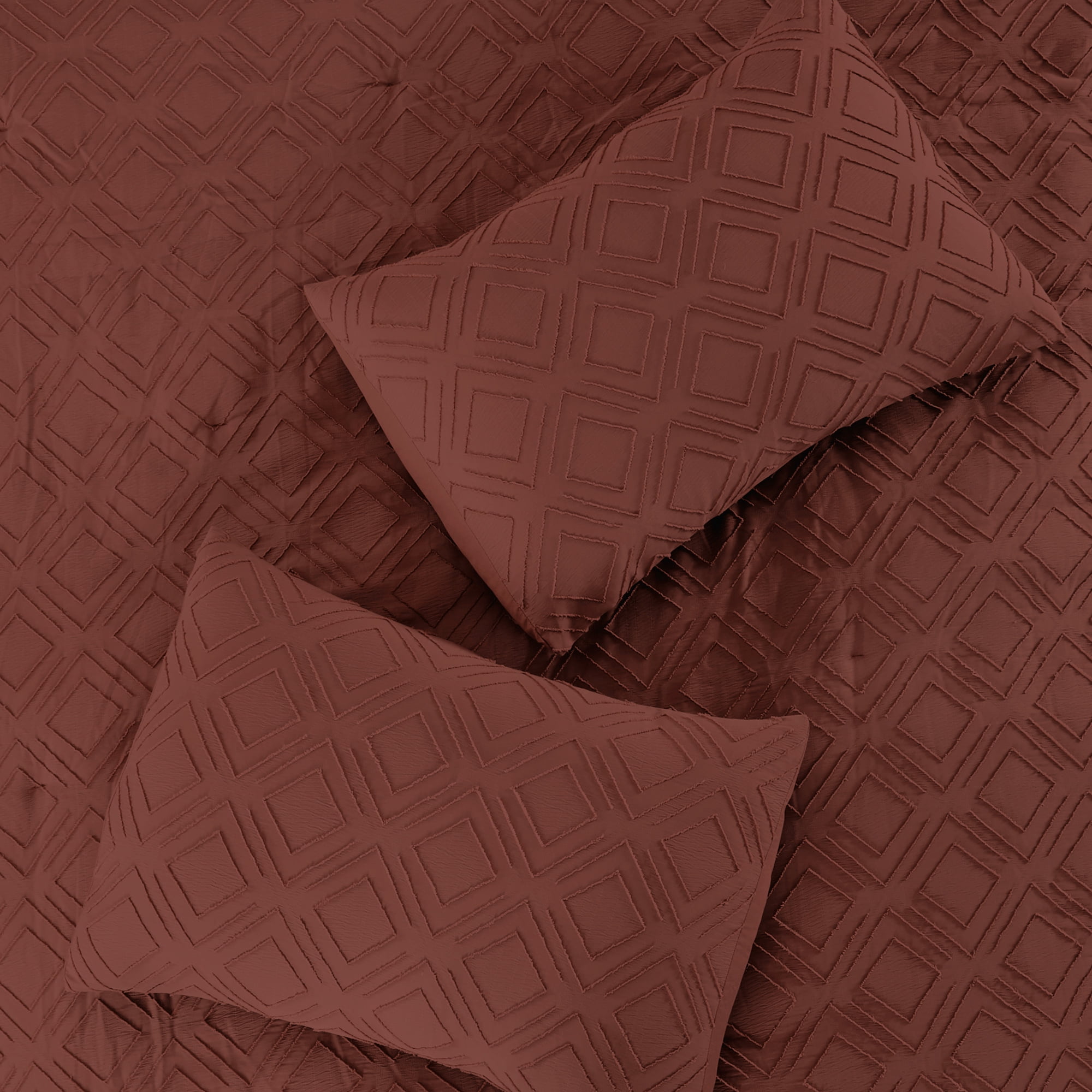 Modern Threads Ethos 3-Piece Adult Comforter Set, Brick Red, Queen