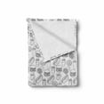 thumbnail image 2 of Food Soft Flannel Fleece Blanket, Burger Chicken Leg Donuts French Fries Hot Dog Pattern in Outline Style Art, Cozy Plush for Indoor and Outdoor Use, 70" x 90", Charcoal Grey White, by Ambesonne, 2 of 6