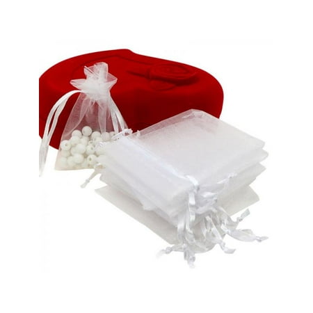 Marinavida 100pcs Organza Drawstring Mini Gift Bags Wedding Party Favors