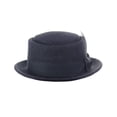 thumbnail image 2 of NYFASHION101 Men's Crushable Wool Felt Porkpie Hat w/Feather HE09 Char-S/M, 2 of 3