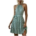 thumbnail image 2 of CEHVOM Robe d'Été Décontractée pour Femme Sans Manches à Col Licou à Pois Robe Ajustée, 2 of 6
