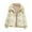 Beige, variant on Women's Winter Puffer Coat Short Loose Jacket Long Sleeved Casual Stand Up Collar Jacket