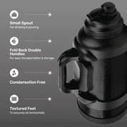TAL 3 Liter Stainless Steel Zeus Black Water Bottle with Leak-Proof Lid