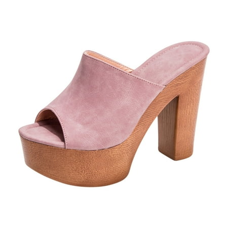 

Wmkox8yii Wedge Heel Sandals Women s Thick Bottom Fish Mouth Solid Color Sandals