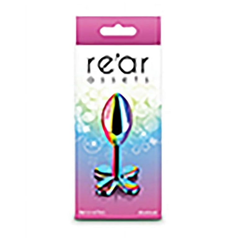 Rear Assets Chrome-Plated Aluminum Clover Anal Plug, Rainbow