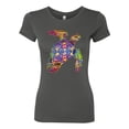 thumbnail image 2 of Colorful Rainbow Unicorn Animal Lover Womens Slim Fit Junior Tee, Dark Grey, 2XL, 2 of 3