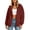 Red(New&Hot), variant on ZHYou Zip Up Hoodies for Women Casual Multi Panel Seam Drop Shoulder Loose Drawstring Hooded Sweatshirts with Pockets,Black,Size L