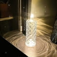 thumbnail image 2 of Lámpara de mesa LED de cristal con proyección de rosas, luz romántica de ambiente de diamante, luz nocturna para dormitorio, decoración de fiestas y Navidad., 2 of 5