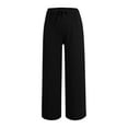 thumbnail image 5 of XuJwPNcy Women's Lounge Capri Pants Summer Low Rise Straight Leg Cropped Trousers with Pockets Trendy Capris, 5 of 5