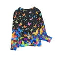 thumbnail image 4 of AJTQTH Floral Shirts for Kids Girls Casual Long Sleeve Crewneck Graphic Pullover Tops Fashion Basic Workout Sweatshirts Cotton T-Shirts Multicolor#09 5-6 Years, 4 of 6