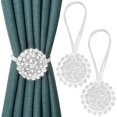 thumbnail image 1 of Alzapaños magnéticos para cortinas con forma de flor de cristal (2 unidades) con cordón elástico para, 1 of 5