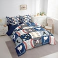 thumbnail image 3 of Castle Fairy Kids Children Adults Baseball Print Twin Bedding Sets 7-Piece,Sport Ball Gamer Bedding Comforter Set Microfiber,Geometric Plaid Breathable Sheet Sets,Super Cozy Room Decor,Reversible, 3 of 8