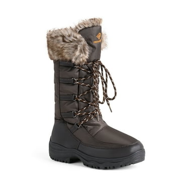 DREAM PAIRS Women's Winter Waterproof Warm Faux Mid Calf Snow Boots Outdoor Hiking Boots