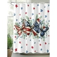 thumbnail image 2 of Patriotic Butterfly 4th of July Shower Curtain, Red Blue Stars Bathroom Decor Curtains Set with Hooks, Eucalyptus Waterproof Fabric Home Accessories， Stall 54 X 78 Inch, 2 of 6