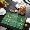thumbnail image 3 of Green Wood Grain Placemats Set of 8, Farmhouse Texture Vintage Country Placemats for Dining Table, Place Mats for Kitchen Tabletop, Waterproof Wipeable Dining Table Mats Set, 3 of 9