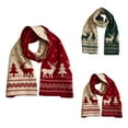 thumbnail image 3 of WREESH Women's Long Christmas Reindeer Double-Sided Print Warm Knitted Scarves Red, 3 of 3