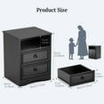 thumbnail image 3 of LGHM Black Nightstands Set of 2, Bedside Table with 2 Drawers for Bedroom, Living Room, 3 of 8