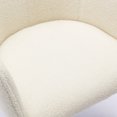thumbnail image 5 of Zesthouse Boucle Dining Chairs Set of 2, Modern Teddy Fabric Small Accent Arm Chairs with Black Legs, Mid Century Comfy Chairs for Living Dining Room, Cream, 5 of 15
