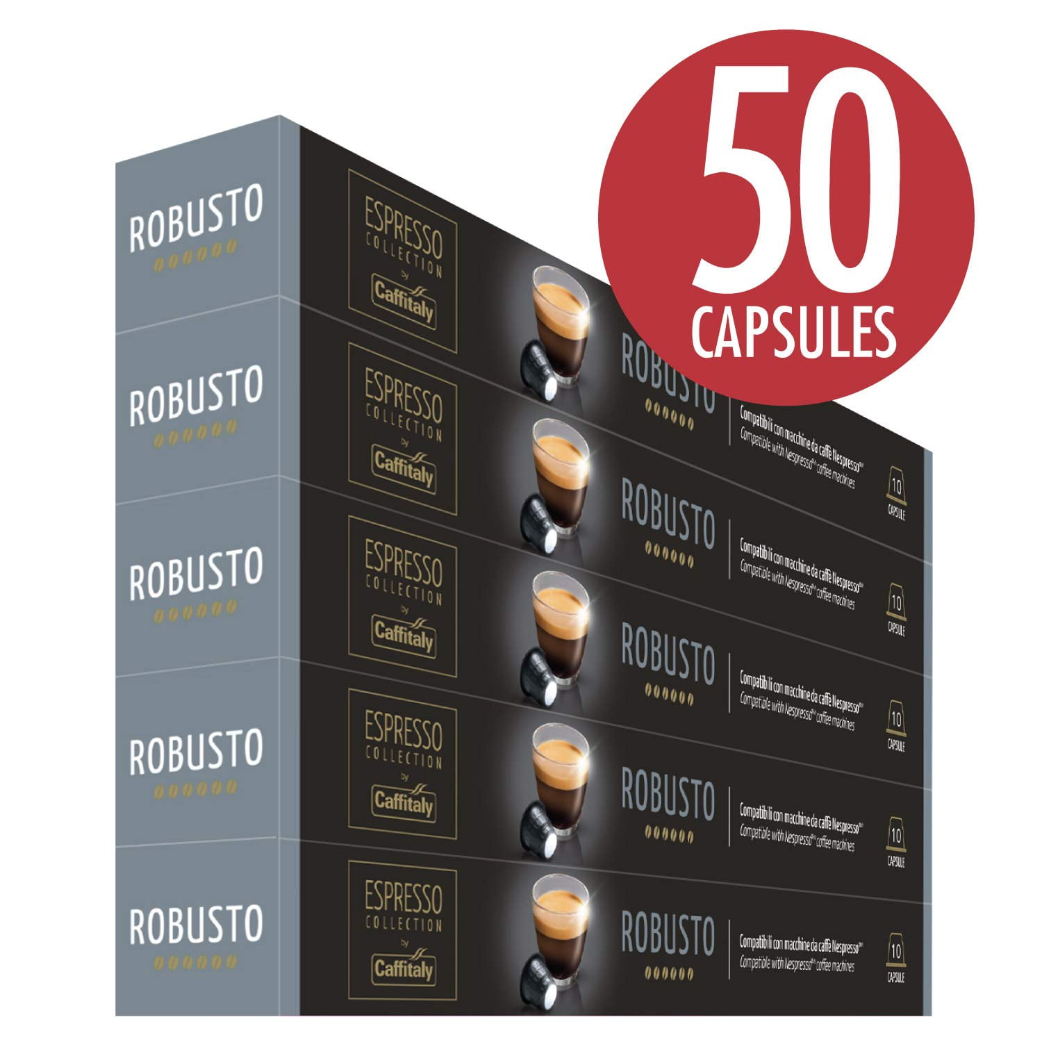Caffitaly Nespresso Compatible Coffee Capsules Intensity 10 (Robusto