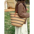 thumbnail image 2 of Nvzi Bolso de mano de paja, bolso de mano de gran capacidad, bolso de mano con asa superior, bolso de paja elegante de verano - 07, 2 of 5