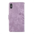 thumbnail image 6 of Nalacover Slim Wallet Case for iPhone X/XS, for Women Men, Embossed Pattern PU Leather Shockproof Magnetic Clasp Credit Card Slots Flip Kickstand Phone Case+Wrist Strap,Purple, 6 of 7
