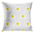 thumbnail image 1 of BSDHOME Colorful Adorable Gray and Yellow Elephants Pattern Cute Animal Pillow Case 18x18 Inches Pillowcase, 1 of 1