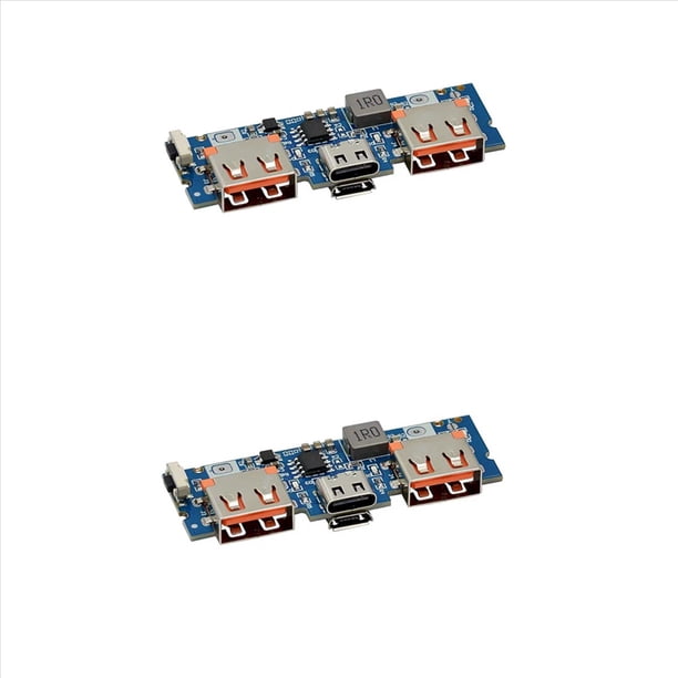 2X Micro-USB/Type-C 5V 2.4A Dual USB 18650 Boost Placa de Cargador de Batería Accesorios de Banco de Energía Móvil para Teléfono DIY