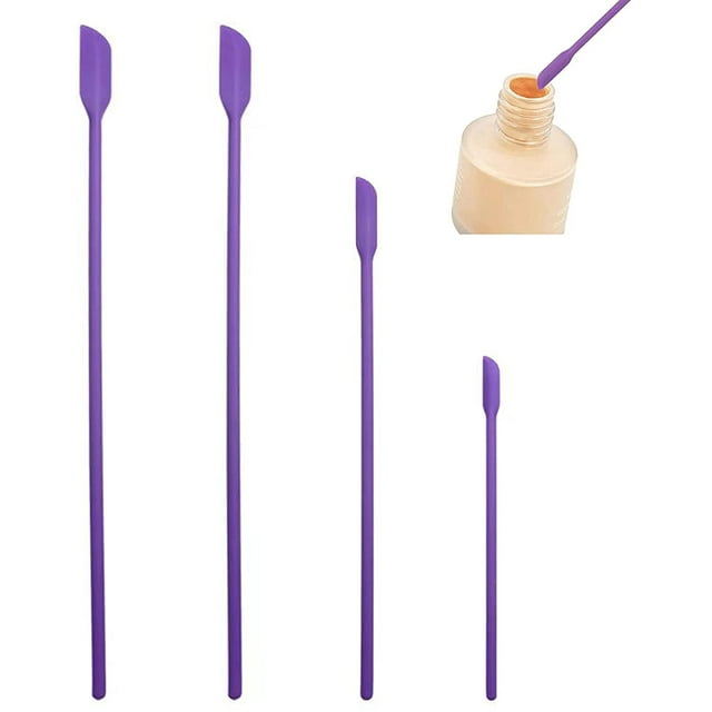 Mini Silicone Spatula Set- Small Rubber Spatula For Makeup- Thin Jar Scraper For Kitchen(4 Pack)