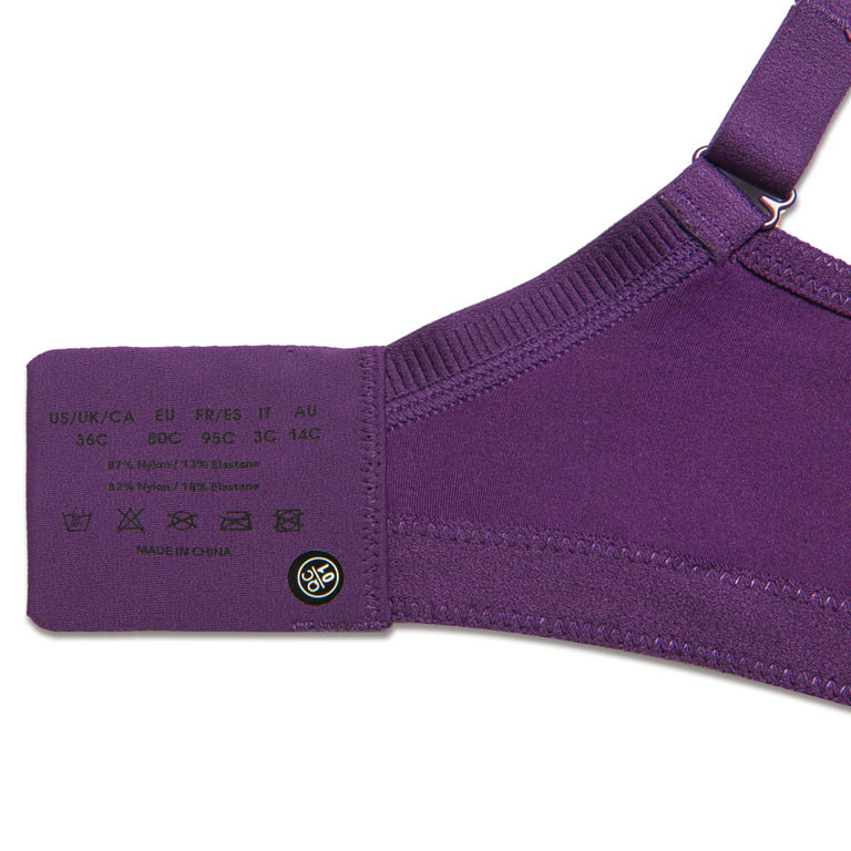 Wingslove Women's Full Coverage Plus Size Bra Non Padded Wireless Minimizer  Bra, Purple 46G