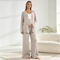 thumbnail image 6 of 2 Piece Women Maternity's Lounge Set Ribbed Knit Button Down Long Sleeve Tops Over The Belly Pants Fall Pregnancy Outfits, 6 of 7