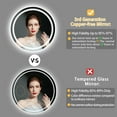 thumbnail image 4 of Wisfor Bathroom Mirror with LED Light: 24 Inch Dimmable Illuminated Circle Wall Mounted Vanity Mirror with Demister Pad Smart Touch Sensor for Makeup Shaving Hairdressing, Front Lighted + Backlit, 4 of 8