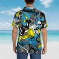 thumbnail image 6 of Easygdp Goal Time Men's Hawaiian Shirts Print Lapel Short Sleeve for Beach, vacation, party, casual occasions - XX-Large, 6 of 9