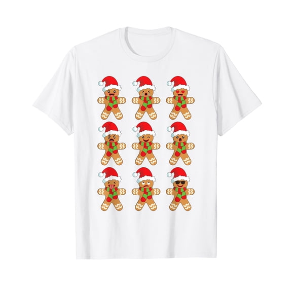 Gingerbread Shirt Funny Cute Christmas Gingerbread Man T-Shirt White Tee