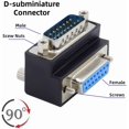 thumbnail image 3 of YISITIAN DB15Pin Male to Female Extension Adapter DSUB RS232 15Pin D-subminiature Connector 90 Degree UP Angled CJ919-30080, 3 of 8