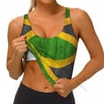 thumbnail image 5 of Women Sexy Sports Vest Jamaica Print Female Streetwear Sport Lingerie Tee Crop Top, 5 of 7