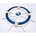 thumbnail image 6 of Nagina International 24" Nautical Decorative White Blue Premium Ship Wheel With Accentuated Anchor And Rope | Pirate's Wall Decor | Sea Gift, 6 of 6