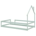 thumbnail image 4 of UHOMEPRO Twin Size Wood Floor Bed, House Bed with Guardrails, Floor Bed, Twin Size Floor Platform Bed, Gray, 4 of 13