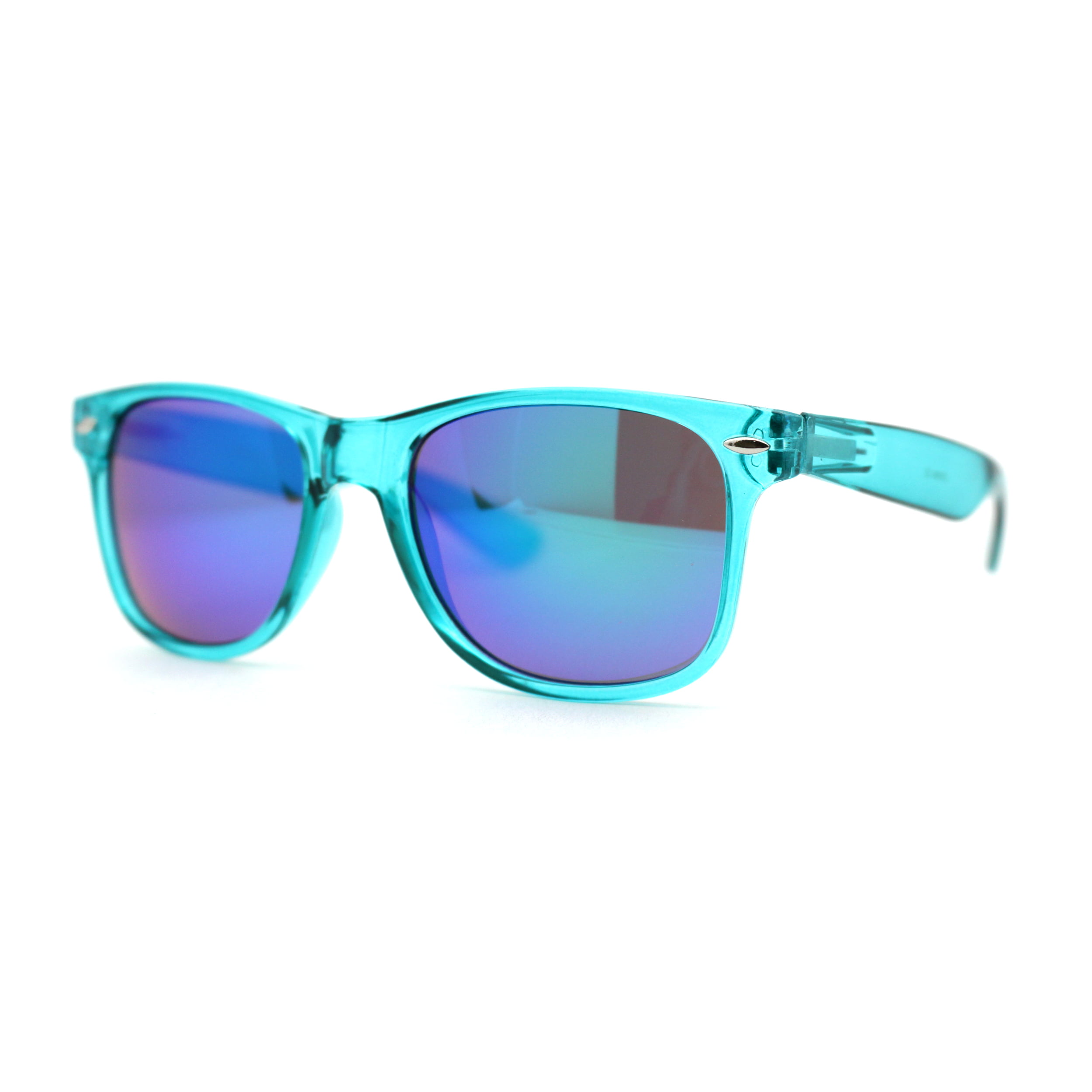 Spring Loaded Hinge Arm Pop Color Rectangle Dad Shade Sunglasses