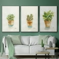 thumbnail image 3 of FCCUYE Canvas 3 Piece Wall Art Modern Paintings Decorations Vibrant Emerald Ice Watercolor Rustic Black Floater Frame Artwork for Office Bedroom Kitchen - 16"x24" x3panels LT553, 3 of 6