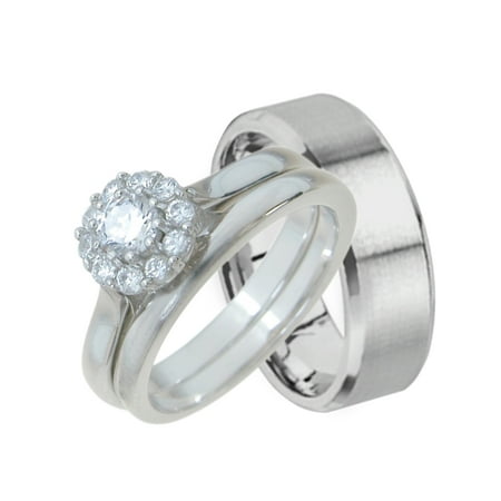 His and Hers Wedding Ring Set Matching Wedding Bands for Him and Her (9/13)
