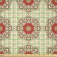 thumbnail image 2 of Ambesonne Ethnic Fabric by the Yard Microfiber, Blooming Mandala Flowers, 5 Yards, Ruby Beige Dark Coral, 2 of 2