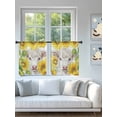 thumbnail image 4 of Sheer Curtains 45 Inch Length 2 Panels Set for Kitchen, Farmhouse Sunflowers Semi Sheer Curtains for Windows, Spring Country Watercolor Cow Floral Voile Window Treatments Rod Pocket Curtain, 4 of 7
