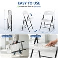 thumbnail image 5 of HaiCube 6 Pack Portable Plastic Folding Chair with Back Support, Heavy Duty Steel Frame, Indoor Outdoor for Party Wedding Office Patio, White, 5 of 9