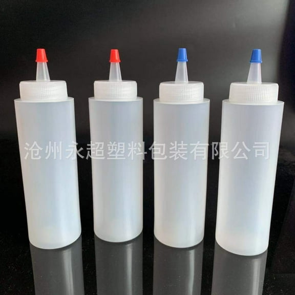 Dayesque 6pcs Condiment Squeeze Bottles 250ml Kitchen Squirt Bottles Plastic Sauce Liquid Dispenser for Ketchup Salad Dressing