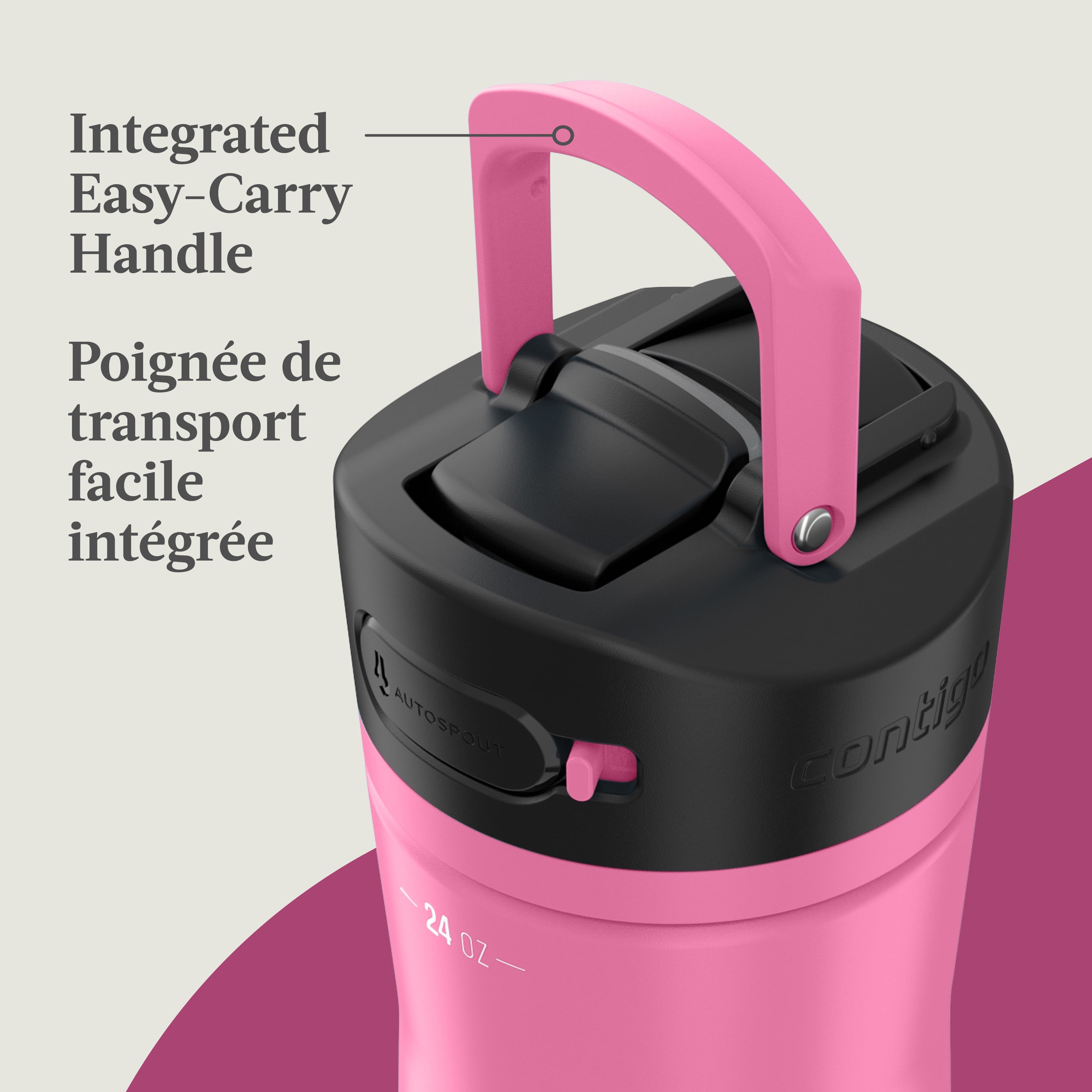 Contigo Ashland Chill 2.0 Stainless Steel Water Bottle with AUTOSPOUT Lid, Azalea