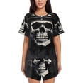 thumbnail image 1 of Balery Magician Hat Skull Conjunto de Pijama para Mujer con Estampado, Dos Piezas de Manga Corta y Shorts, Ropa de Dormir Suave con Cuello Redondo y Bolsillos-XX-Large, 1 of 6