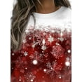 thumbnail image 5 of JustVH Women Christmas Snowman Print Tops Crew Neck Tunic T-Shirt, 5 of 5