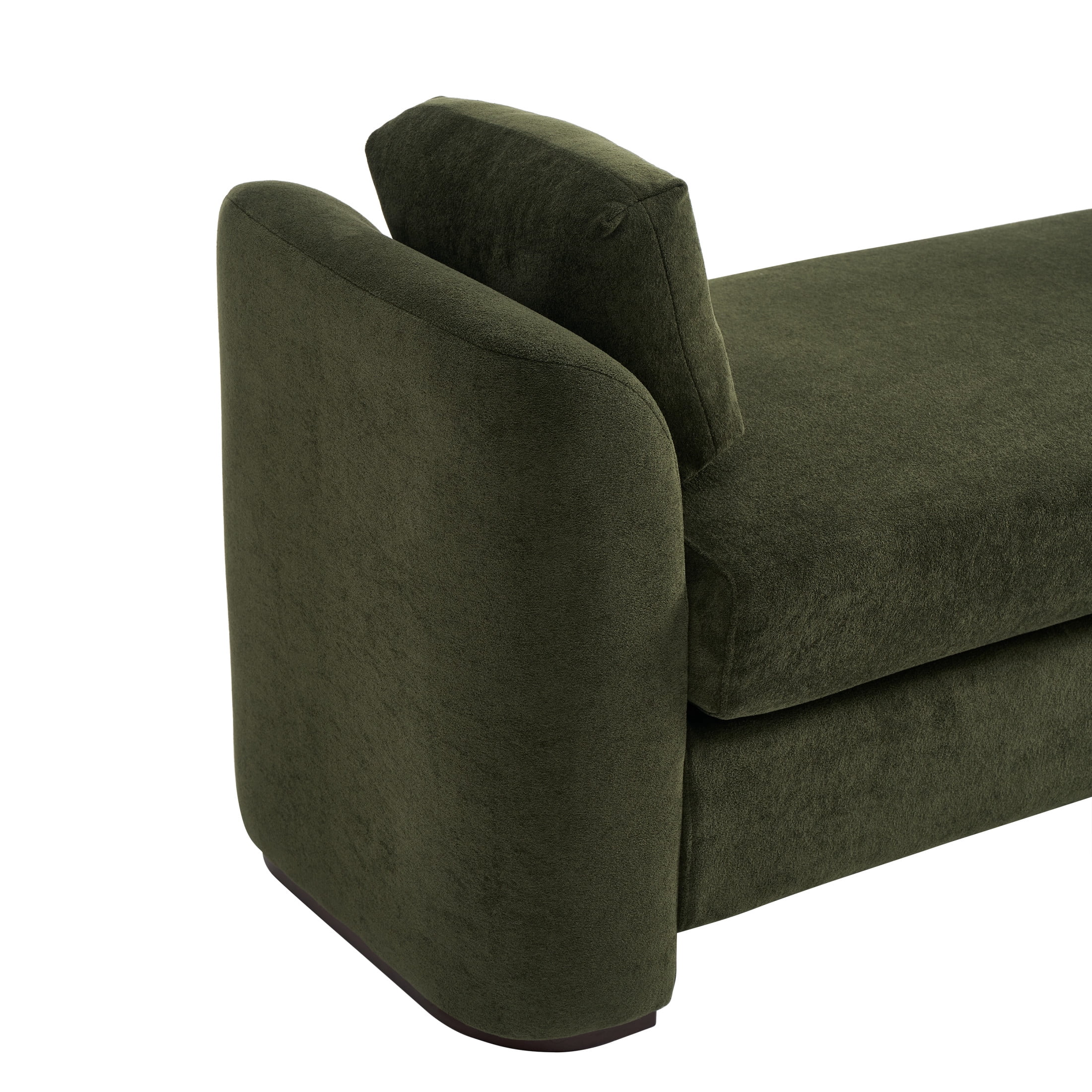 Christopher Knight Home 53.2" Modern Velvet Upholstered Bench with Pillows, Wooden Legs, Olive Green
