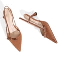 thumbnail image 4 of RONILURN Women's Pointed Toe Low Heel Pumps Closed Toe Rhinestone Ankle Strap Bowknot Comfort Bridal Wedding Party Dress Shoes, 4 of 9